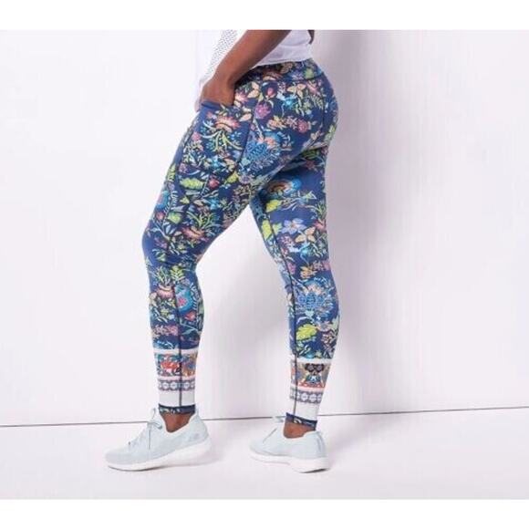 TOLANI COLLECTION NEW $55 Printed Leggings w/ Side Pockets Black/White XL - Picture 2 of 2